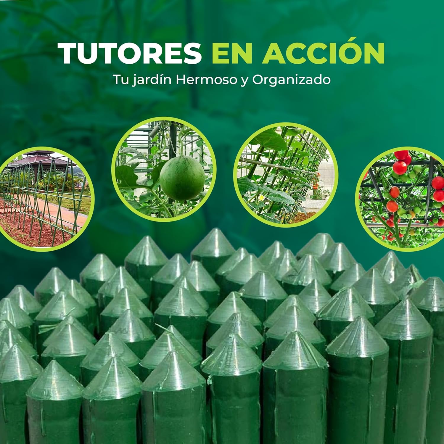 Pack 30 Tutores 180 cm de Acero Recubiertos de PVC - Imagen 8