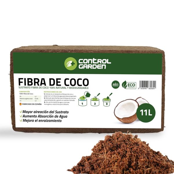 Sustrato Fibra de Coco 11L / 650gr 100% Natural