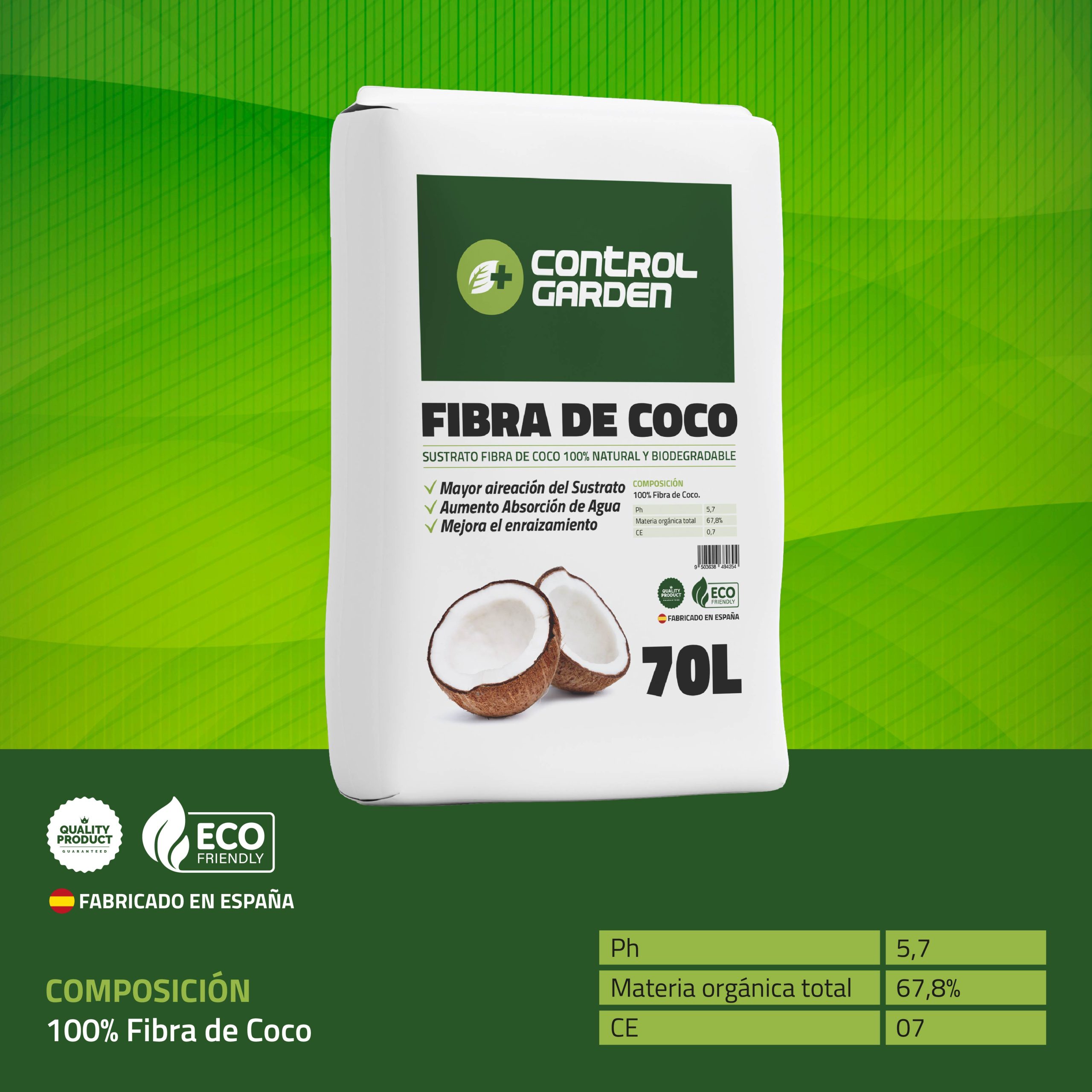 Sustrato Fibra de Coco 70L 100% Natural - Imagen 3