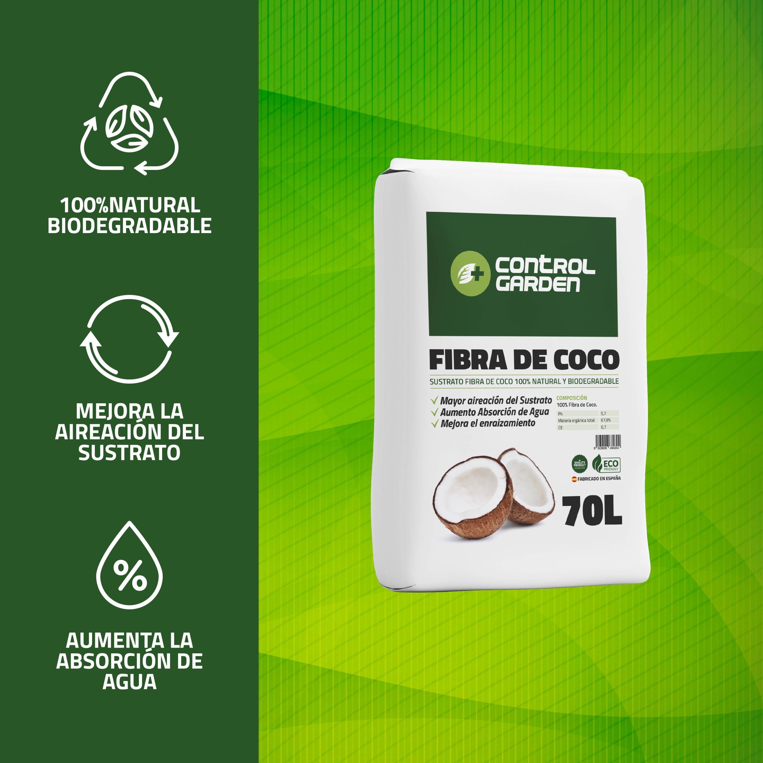 Sustrato Fibra de Coco 70L 100% Natural - Imagen 2