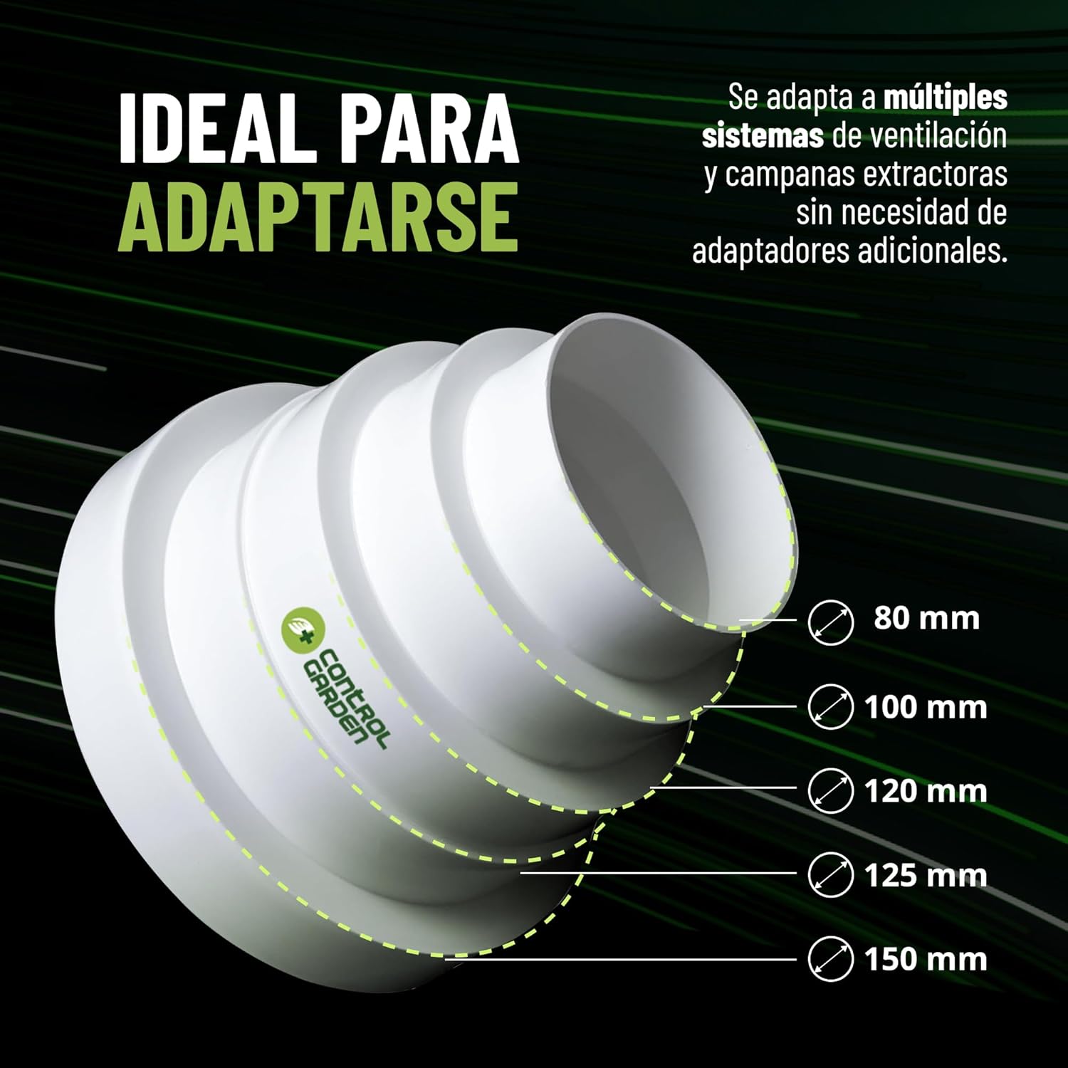 Reductor Blanco Universal para Sistemas de Ventilación - Imagen 2