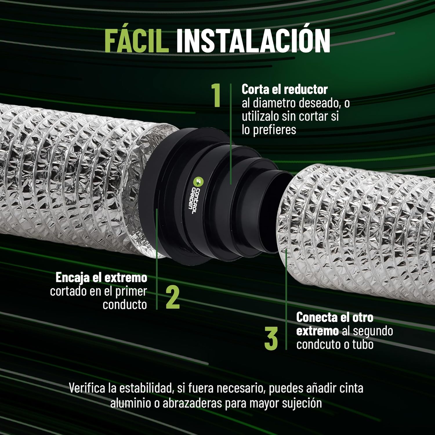 Reductor Negro Universal para Sistemas de Ventilación - Imagen 3