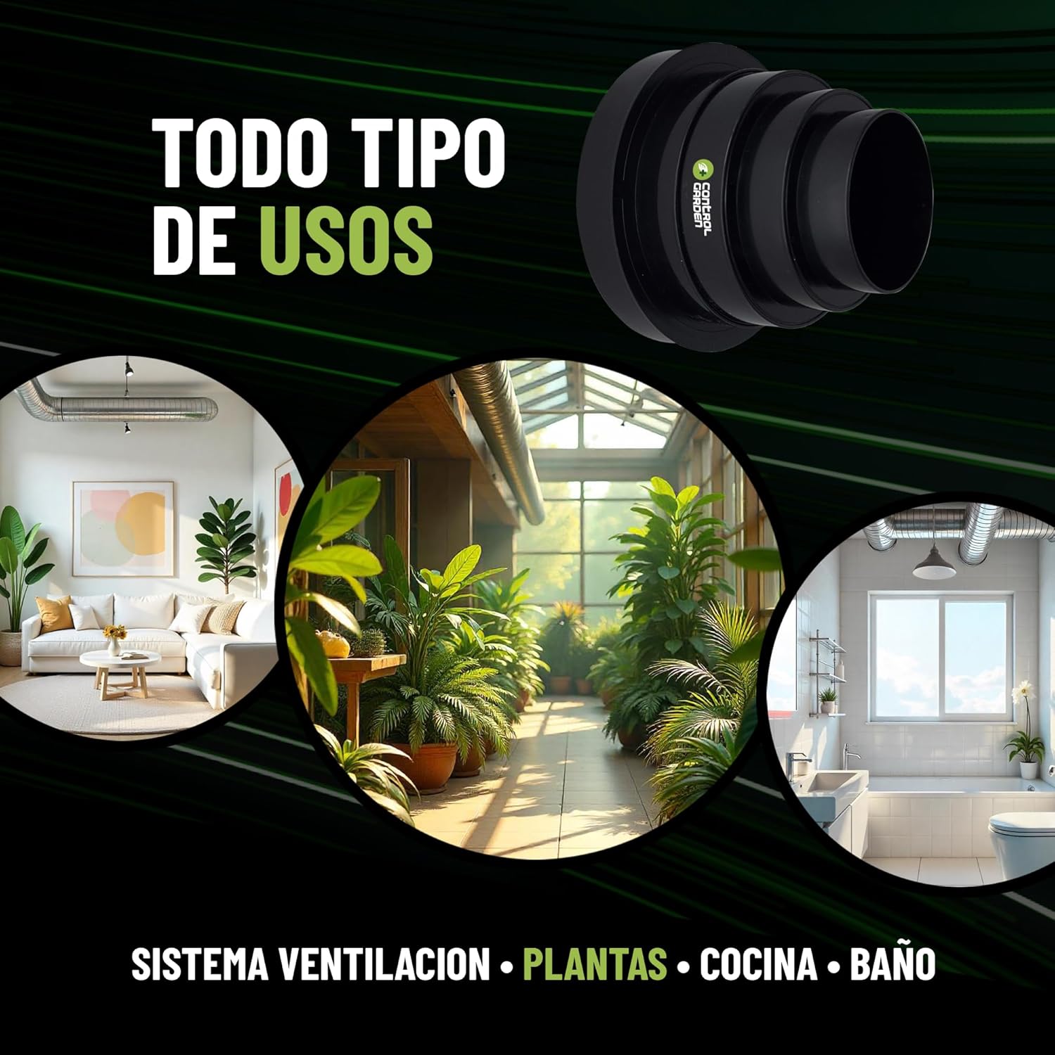 Reductor Negro Universal para Sistemas de Ventilación - Imagen 7