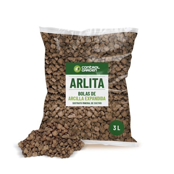 Arlita 3L - Sustrato Bolas de Arcilla Expandida para Plantas y Cultivos de Interior y Exterior