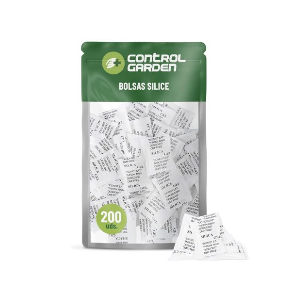 CONTROL GARDEN 200 Bolsas Antihumedad 1g Gel de Sílice – Sobres Desecantes No Tóxicos | Absorben Humedad y Eliminan Malos Olores